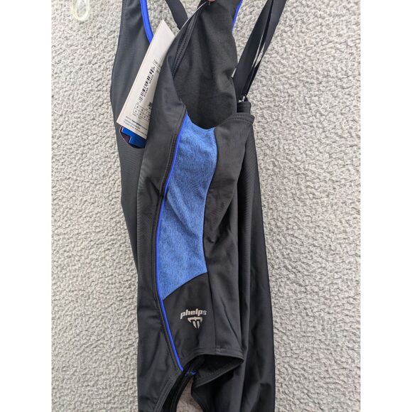Phelps Training Women's One Piece Swimsuit Camilya Black Royal Blue sz 38 *NEW* - Picture 5 of 14